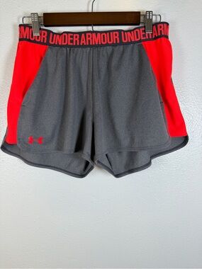 Under Armour Women's Gray & Orange Athletic Shorts